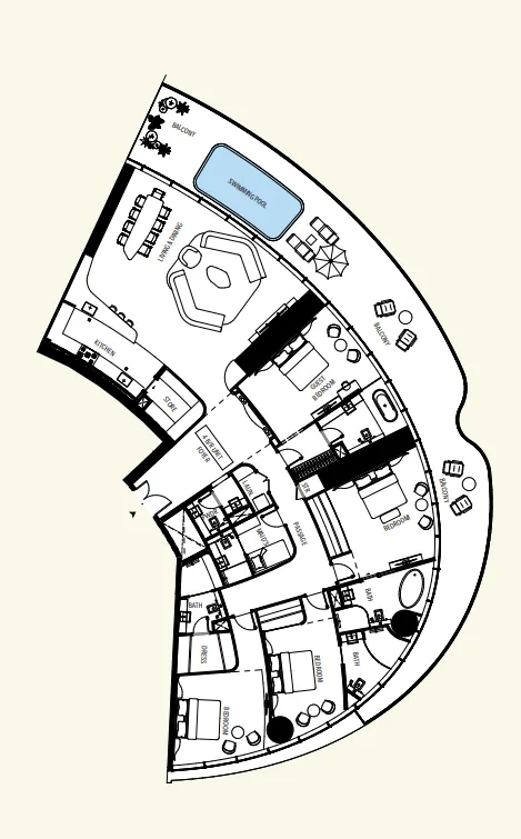Binghatti Mercedes-Benz Places by Binghatti 4BR floor plan