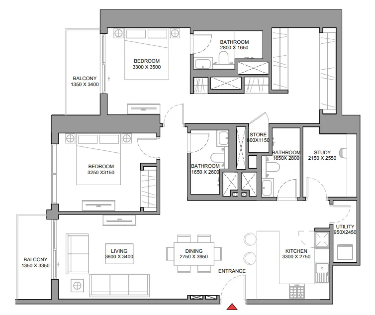 2 bed