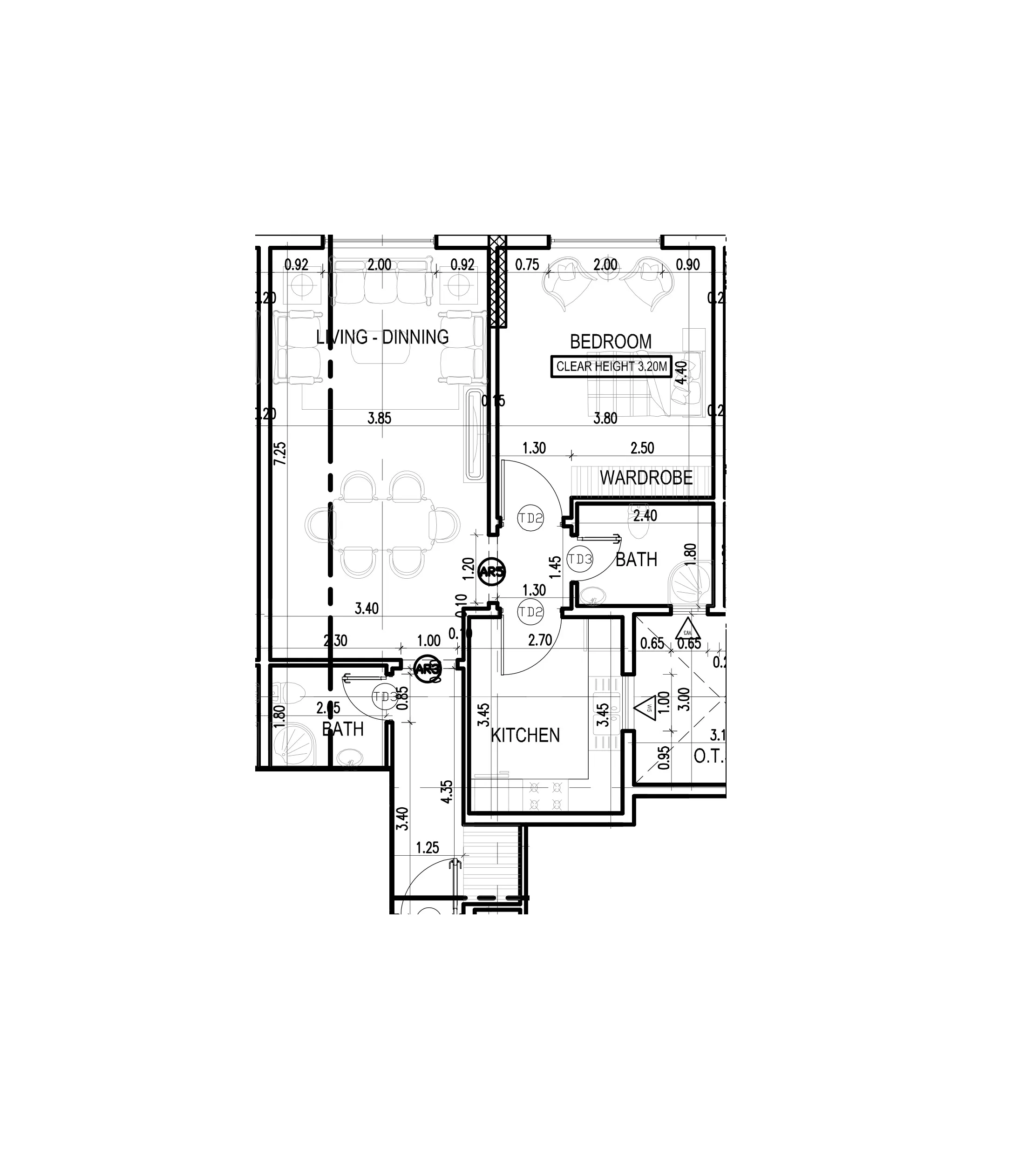 1 bedroom floor plan