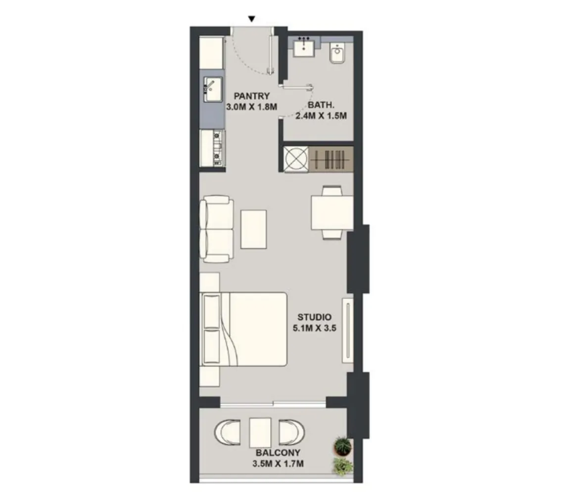 Pantheon Maison Elysee Studio floor plan