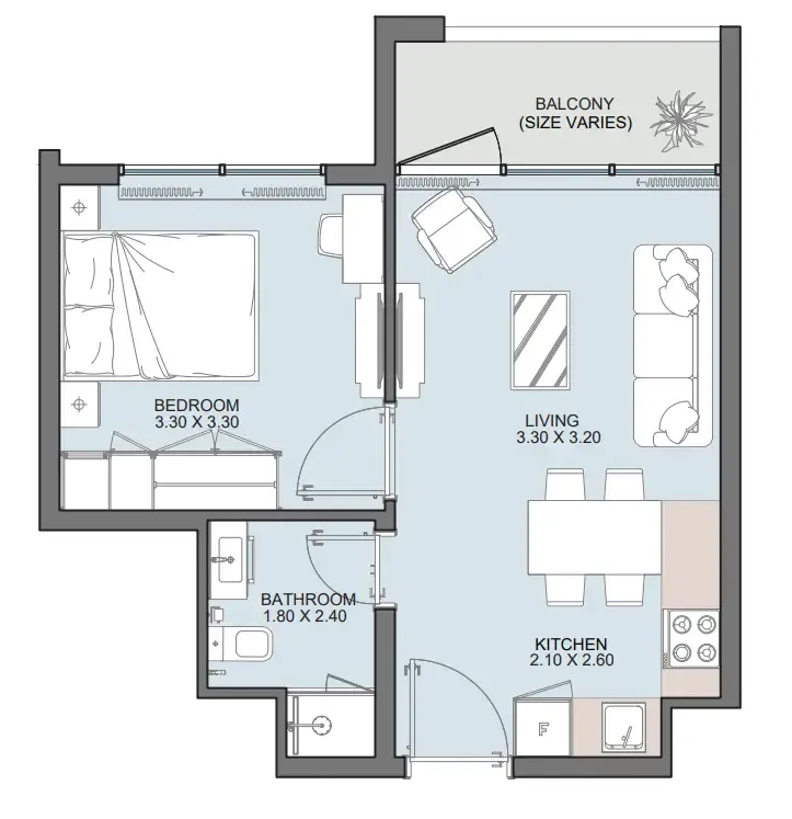 1 bed