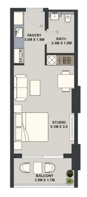 Pantheon Maison Elysee Studio floor plan