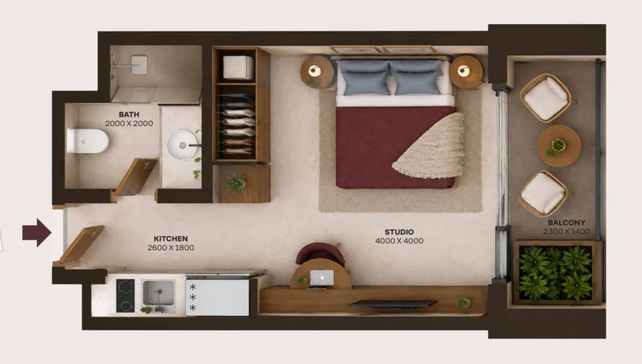 0BR Layout