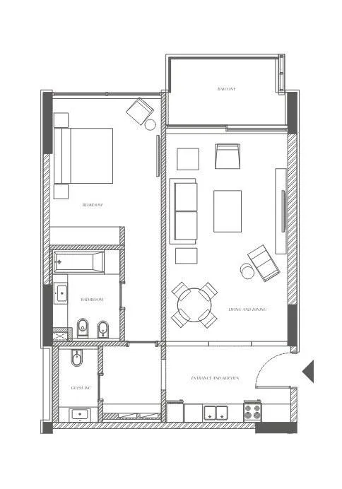 1 bedroom floor plan