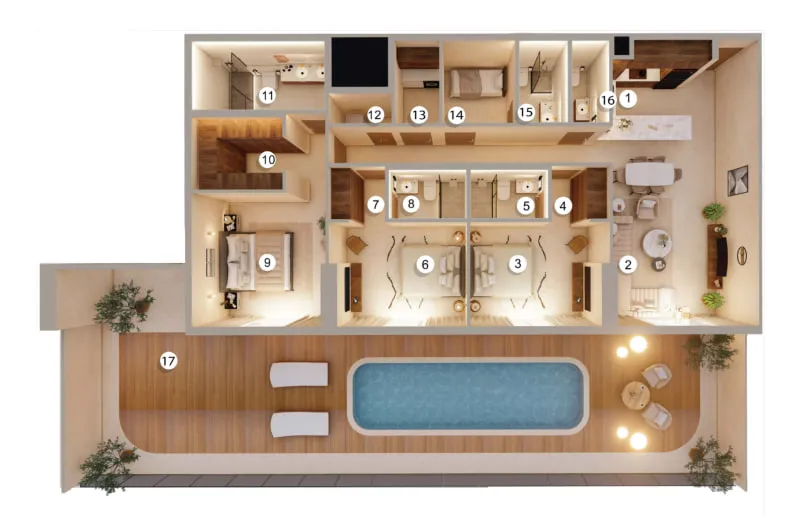 3 bedrooms floor plan