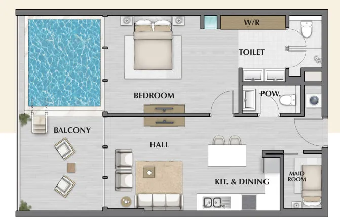 1 bed