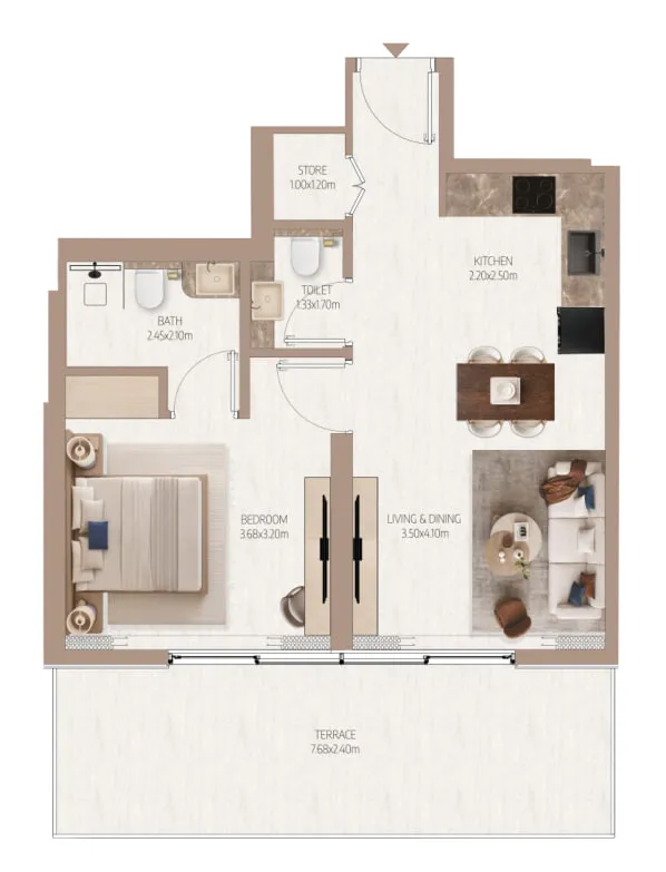 Tavora Grand — 1 Bedroom floor plan