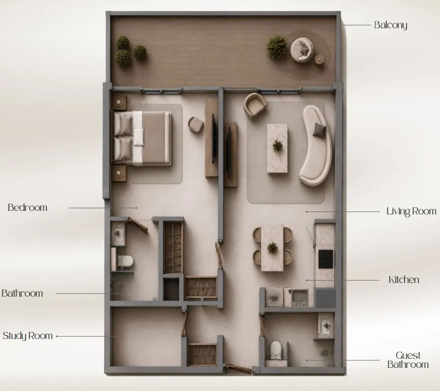 1 bed