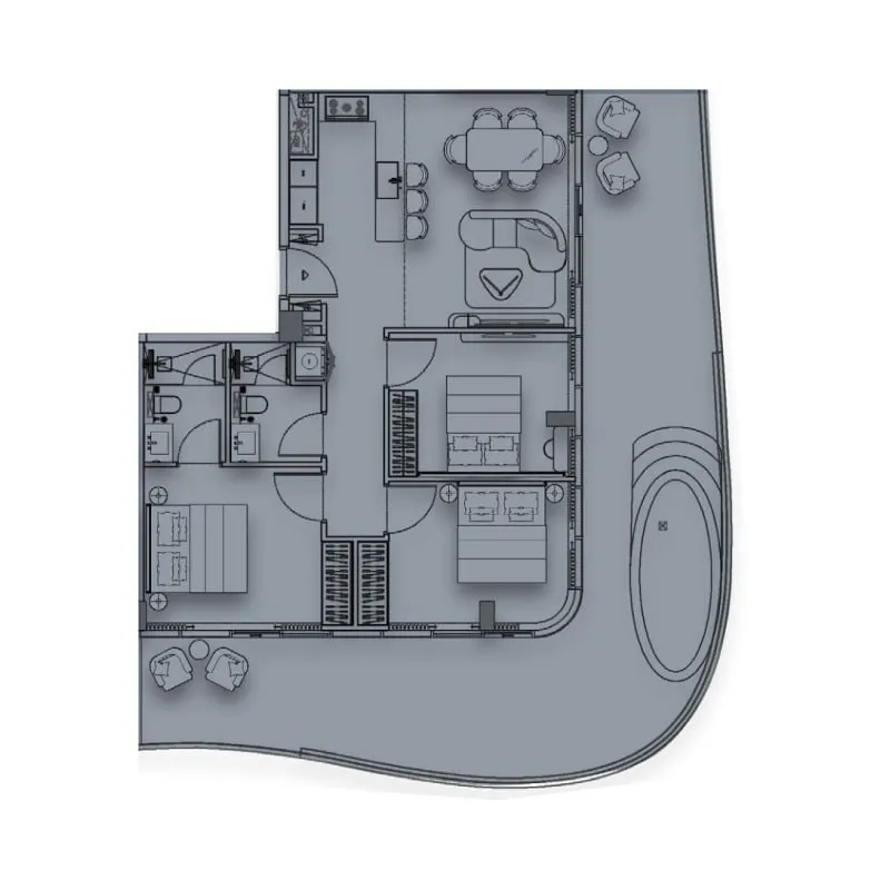 3 bedrooms floor plan