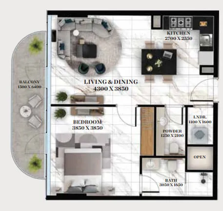 1 bed