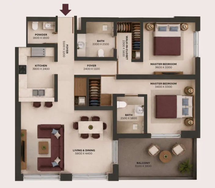 2BR Layout
