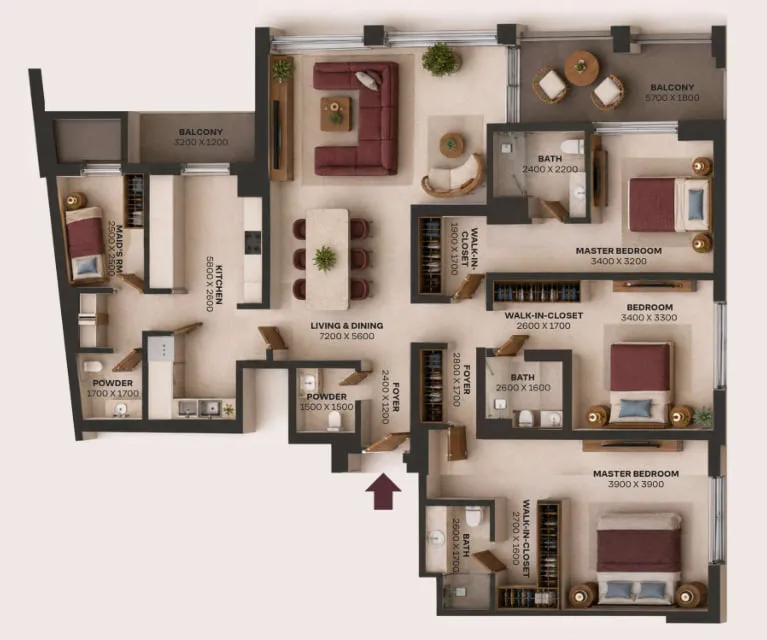 3BR Layout