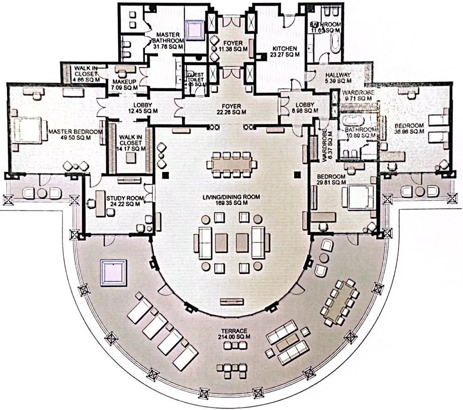 3 bedrooms floor plan