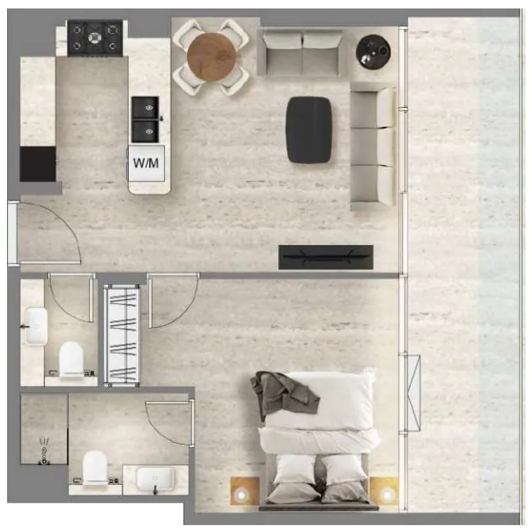 1 bed