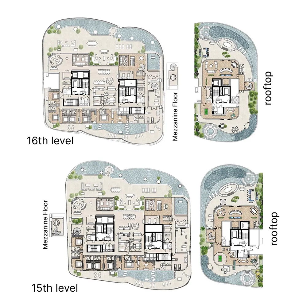6 bedrooms floor plan