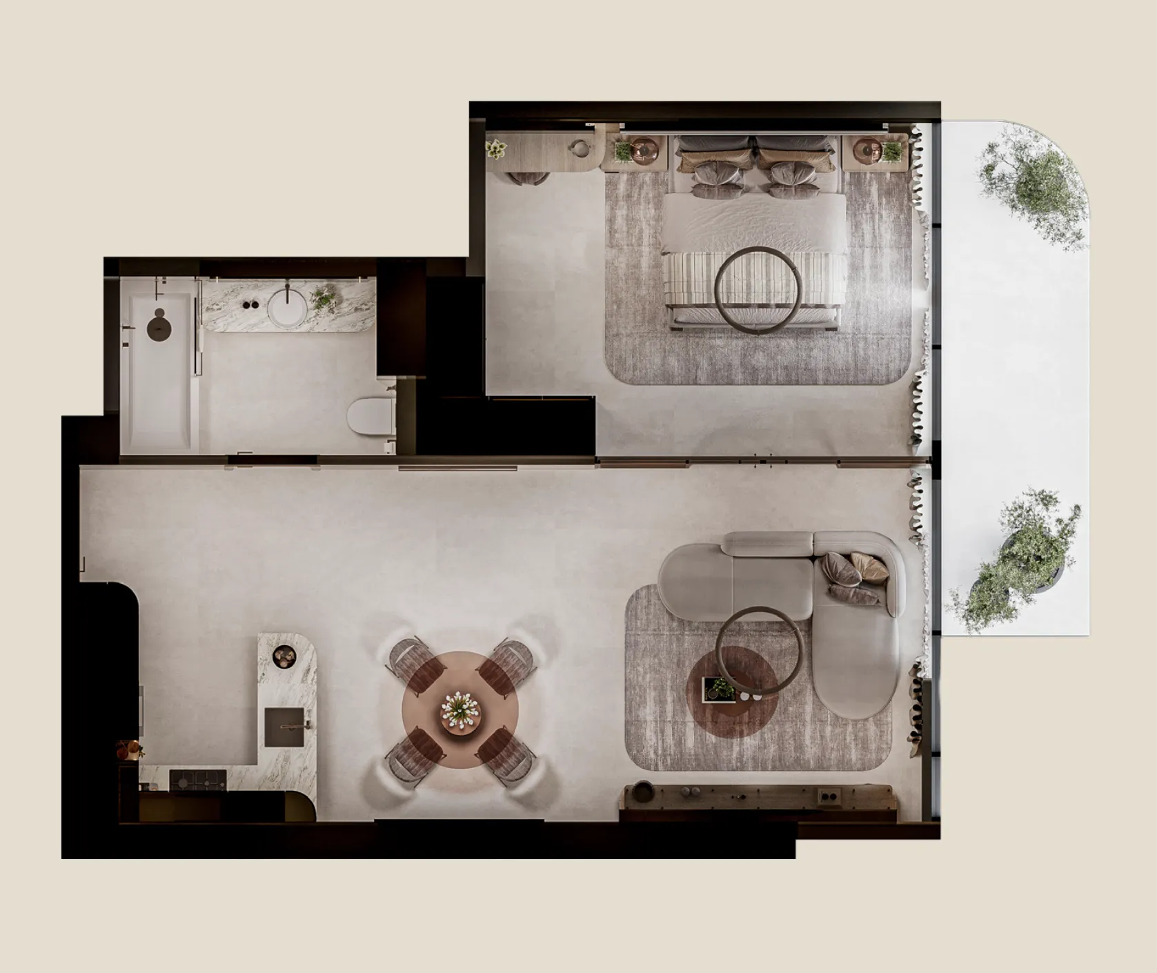1 bedroom floor plan