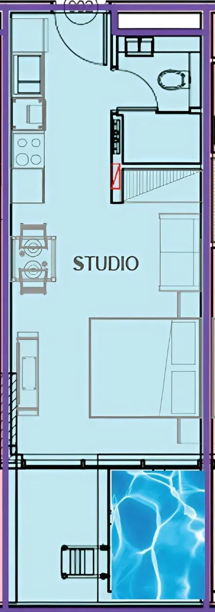 Samana Portofino — Studio floor plan