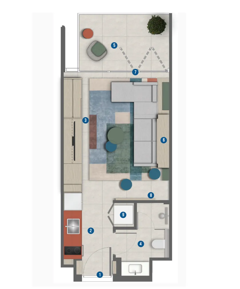 Irth Development Rove Home Marasi Drive Studio floor plan