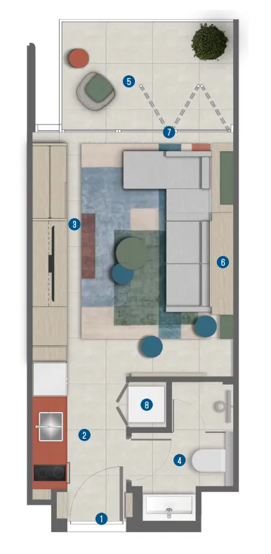 Irth Development Rove Home Marasi Drive Studio floor plan