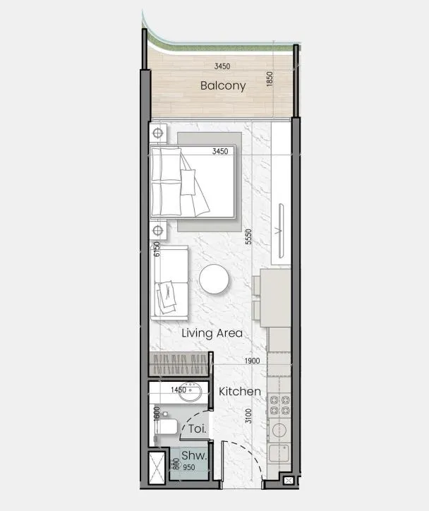 MAK Developers I'Sola Bella Studio floor plan