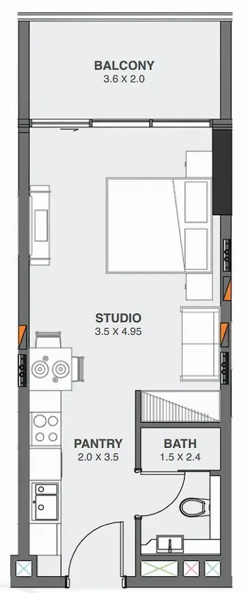 Floarea Oasis — Studio floor plan