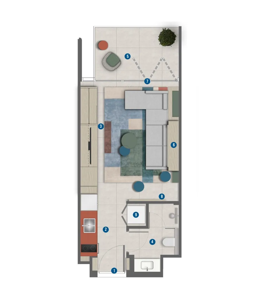 Irth Development Rove Home Marasi Drive Studio floor plan