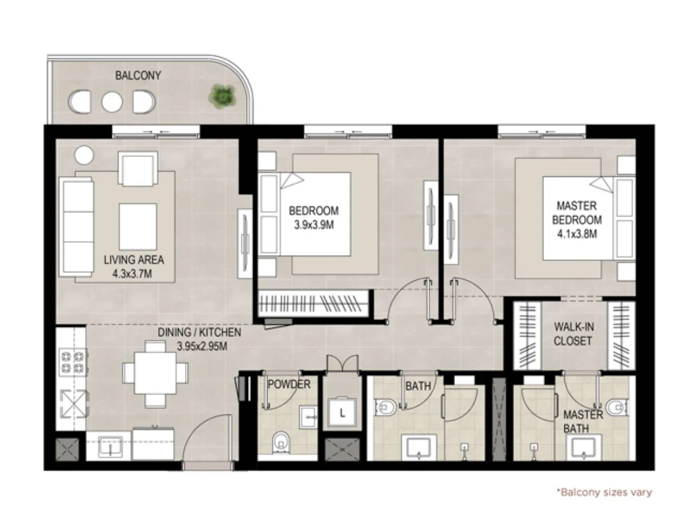 2 bed