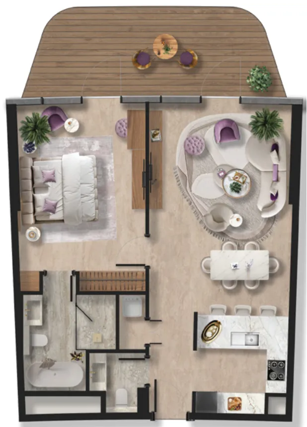 BNW Developments Taj Wellington Mews 1BR floor plan