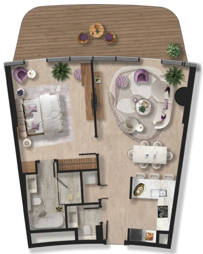 BNW Developments Taj Wellington Mews 1BR floor plan