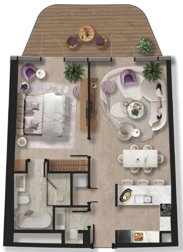 BNW Developments Taj Wellington Mews 1BR floor plan