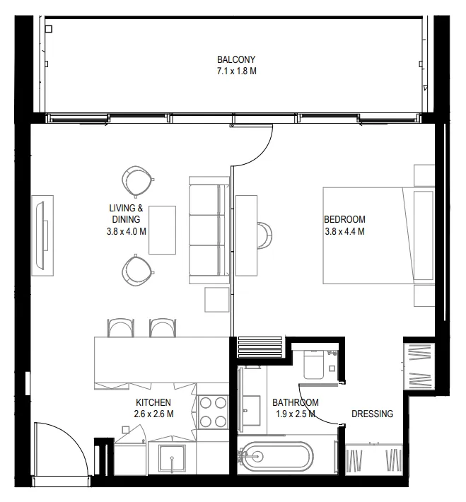 1 bed
