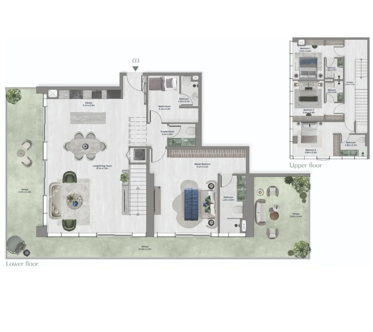 4 bedrooms floor plan