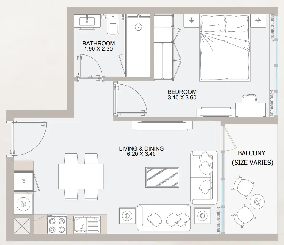 1 bed