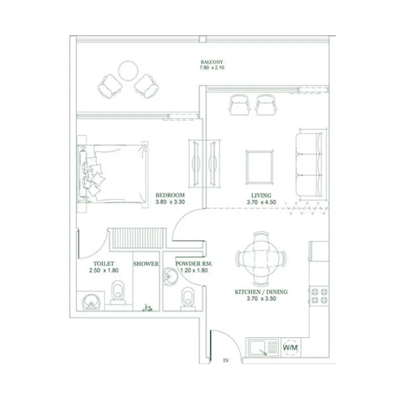 1 bedroom floor plan