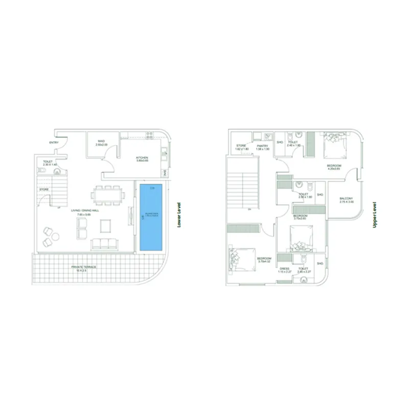 3 bedrooms floor plan