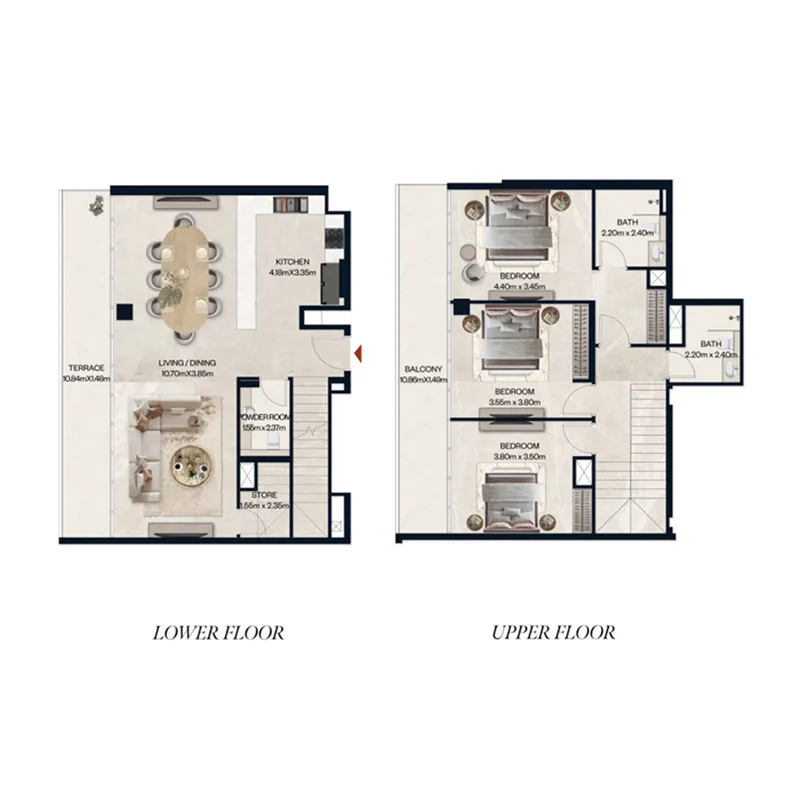 3 bedrooms floor plan