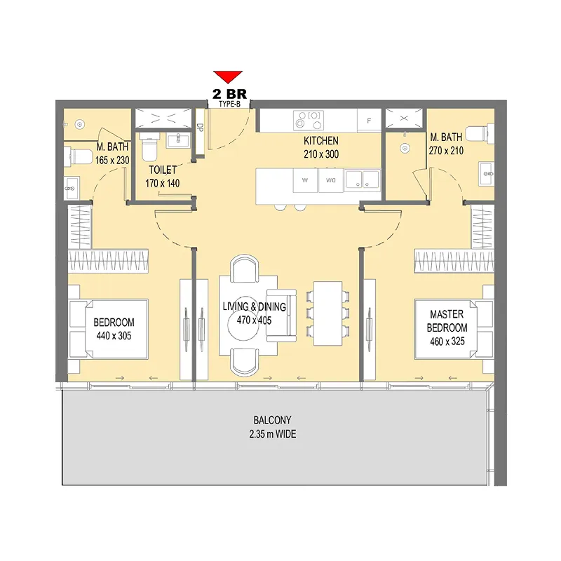 Reportage Properties Sensi 2BR floor plan
