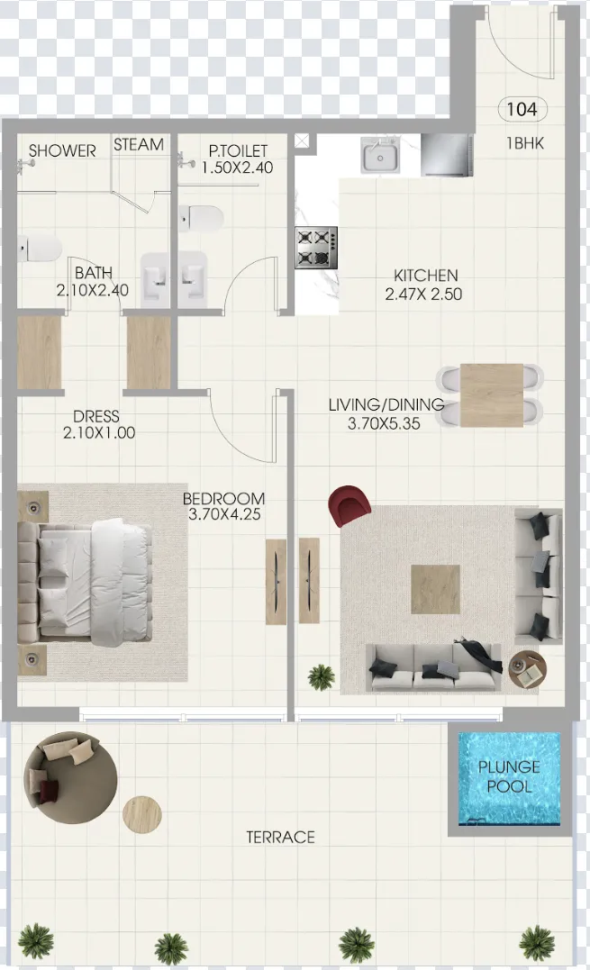 1 bed