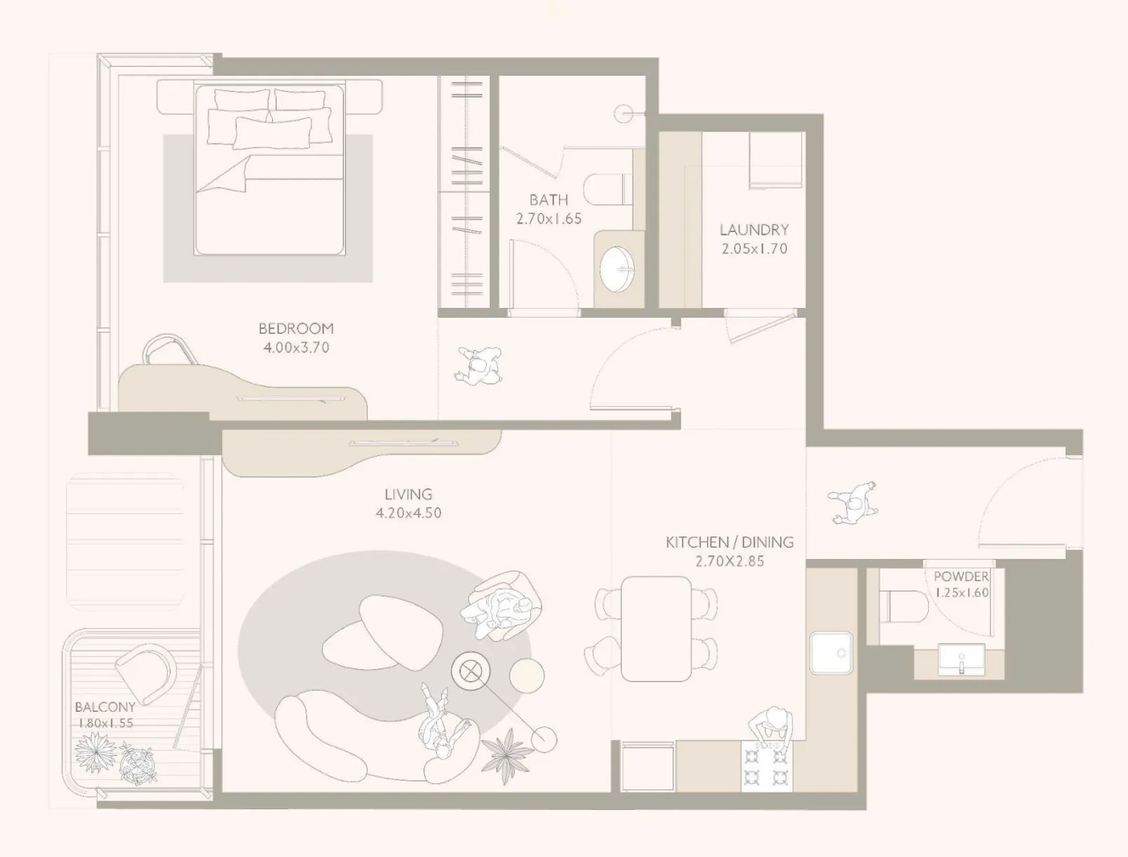 Isla Private Residences — 1 Bedroom floor plan