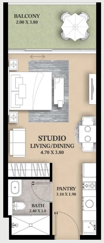Ventana Residences — Studio floor plan
