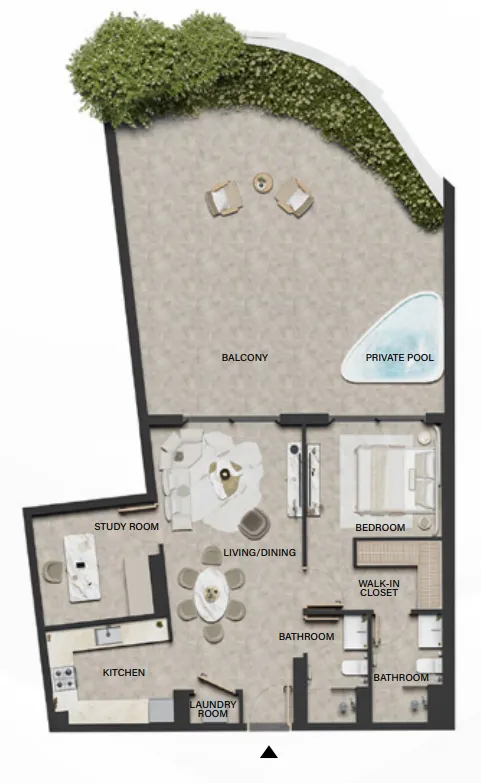 Weybridge Gardens 4 — 1 Bedroom floor plan
