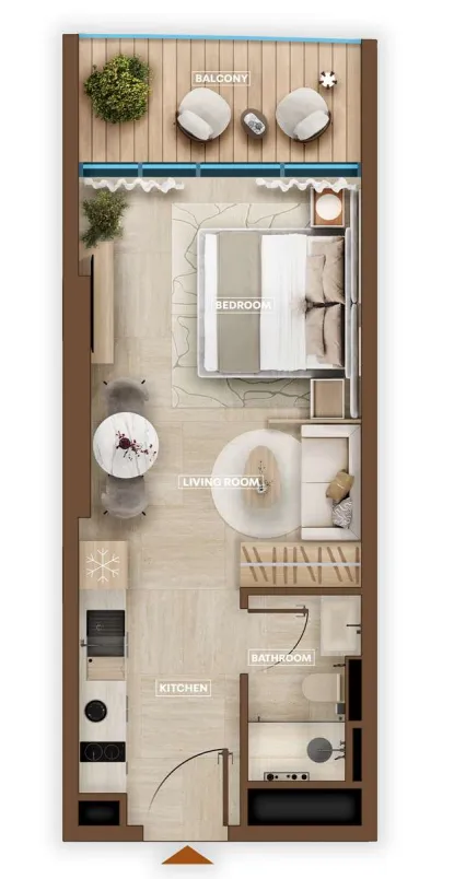 Sky Hills Astra — 1 Bedroom floor plan