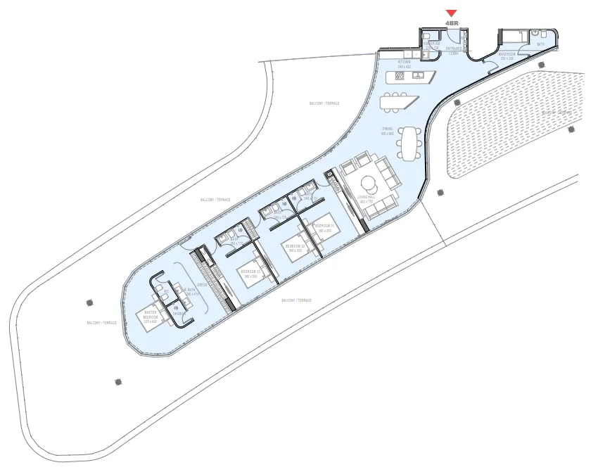 Marlin 2 — 4 Bedrooms floor plan