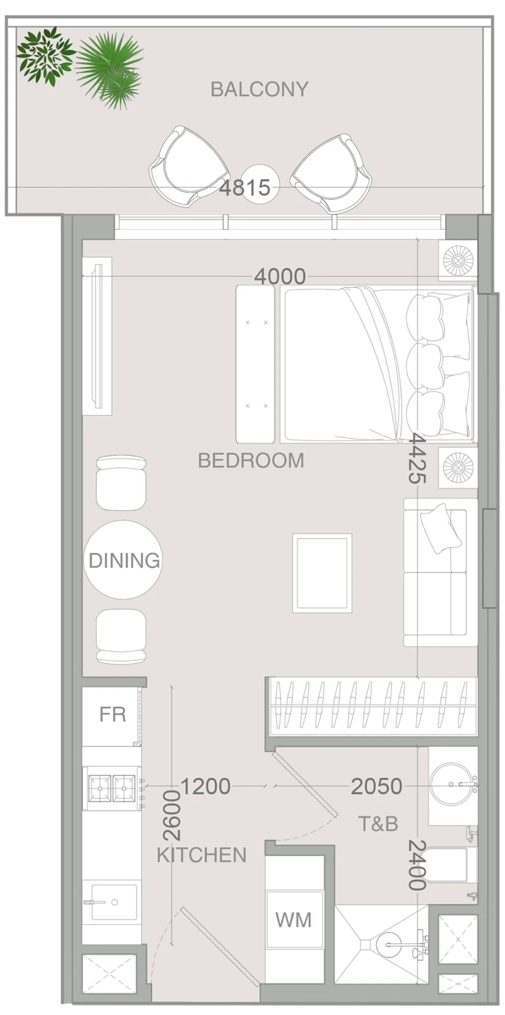 IR1DIAN Park 2 — 2 Bedrooms floor plan
