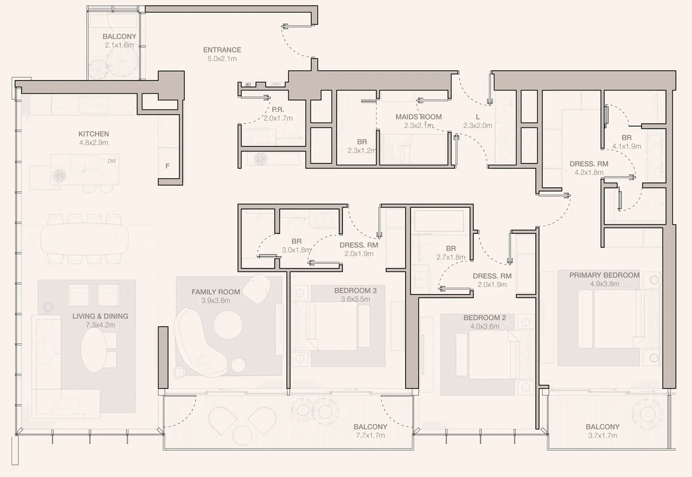 Jumeirah Residences Emirates Towers — 5 Bedrooms floor plan