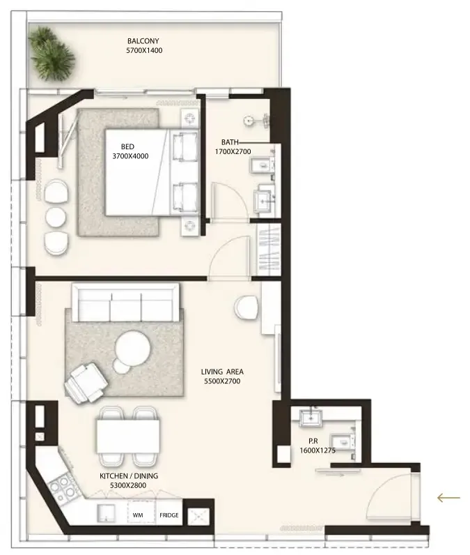 Condor Golf Links 18 — 1 Bedroom floor plan