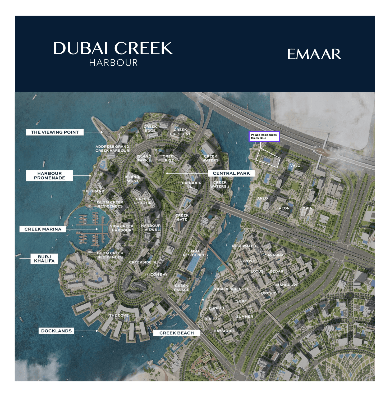 Palace Residences Creek Blue master plan 1
