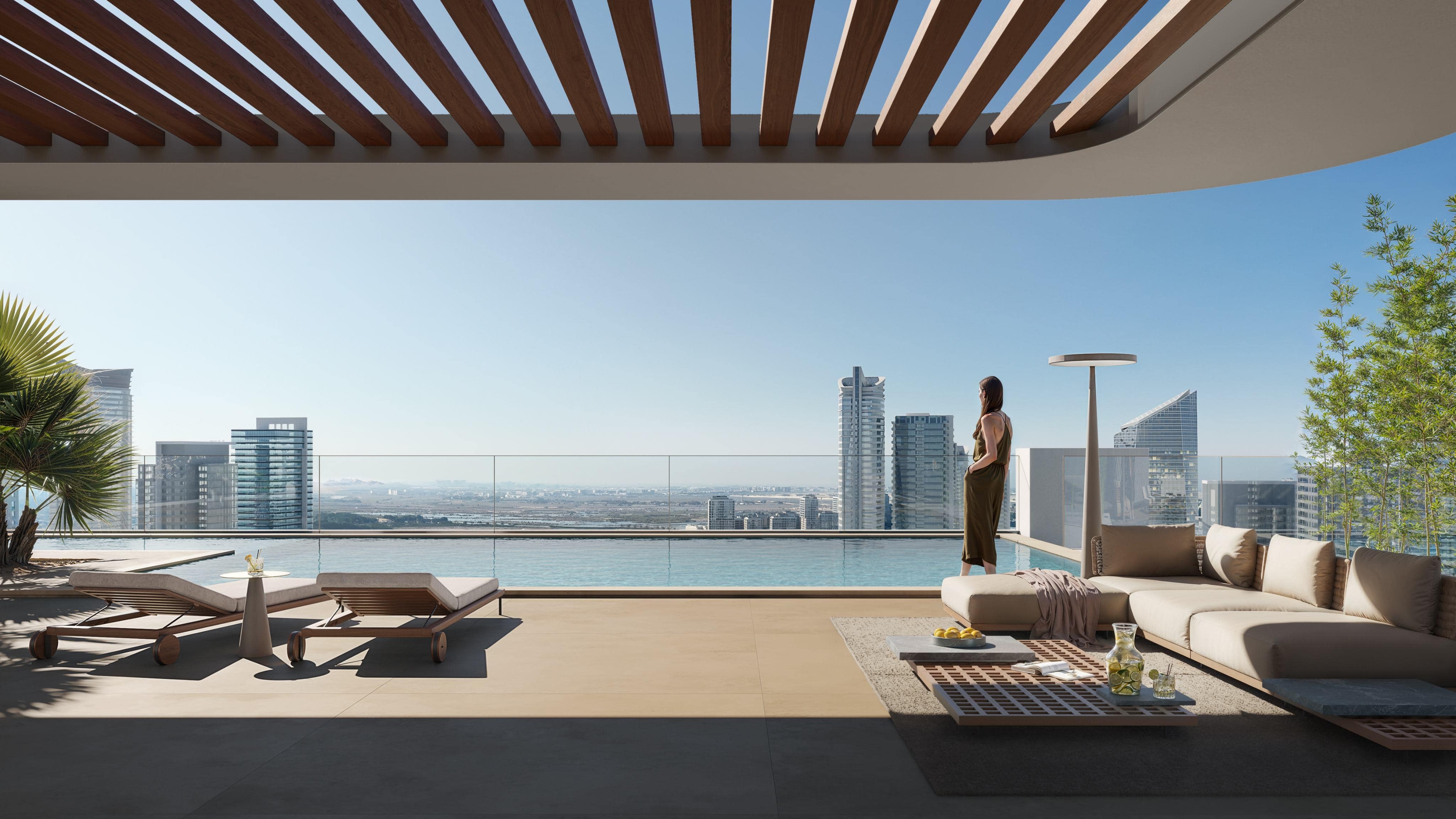 Pool Deck With Sun Loungers