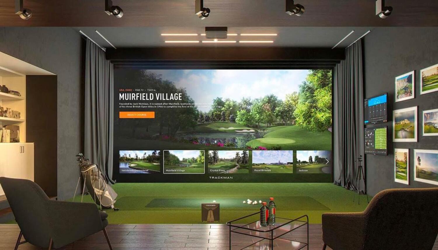 Golf & Sports Simulation Room amenity image at Waldorf Astoria Residences