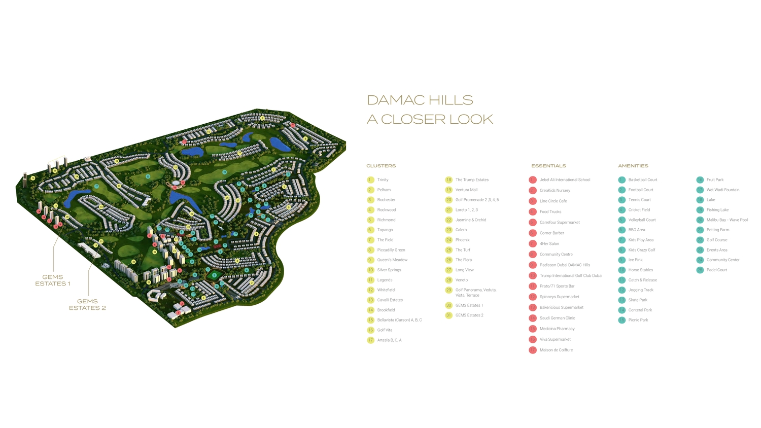 Damac Hills - Gems Estates master plan
